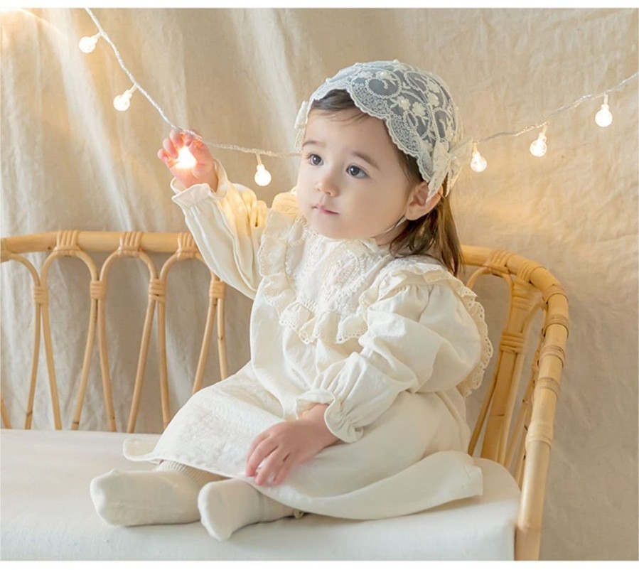 White Baptismal Hat for Baby Girl Newborn Cap for Infant Baptism  Christening Cap Headband Pambinyag White Lace Princess Headwear Birthday  Photograph
