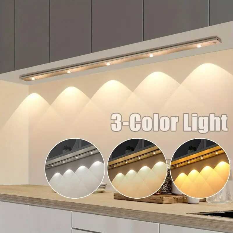 Motion Sensor LED Strip Lights 3-Color ON OFF Smart Control Stairs ...