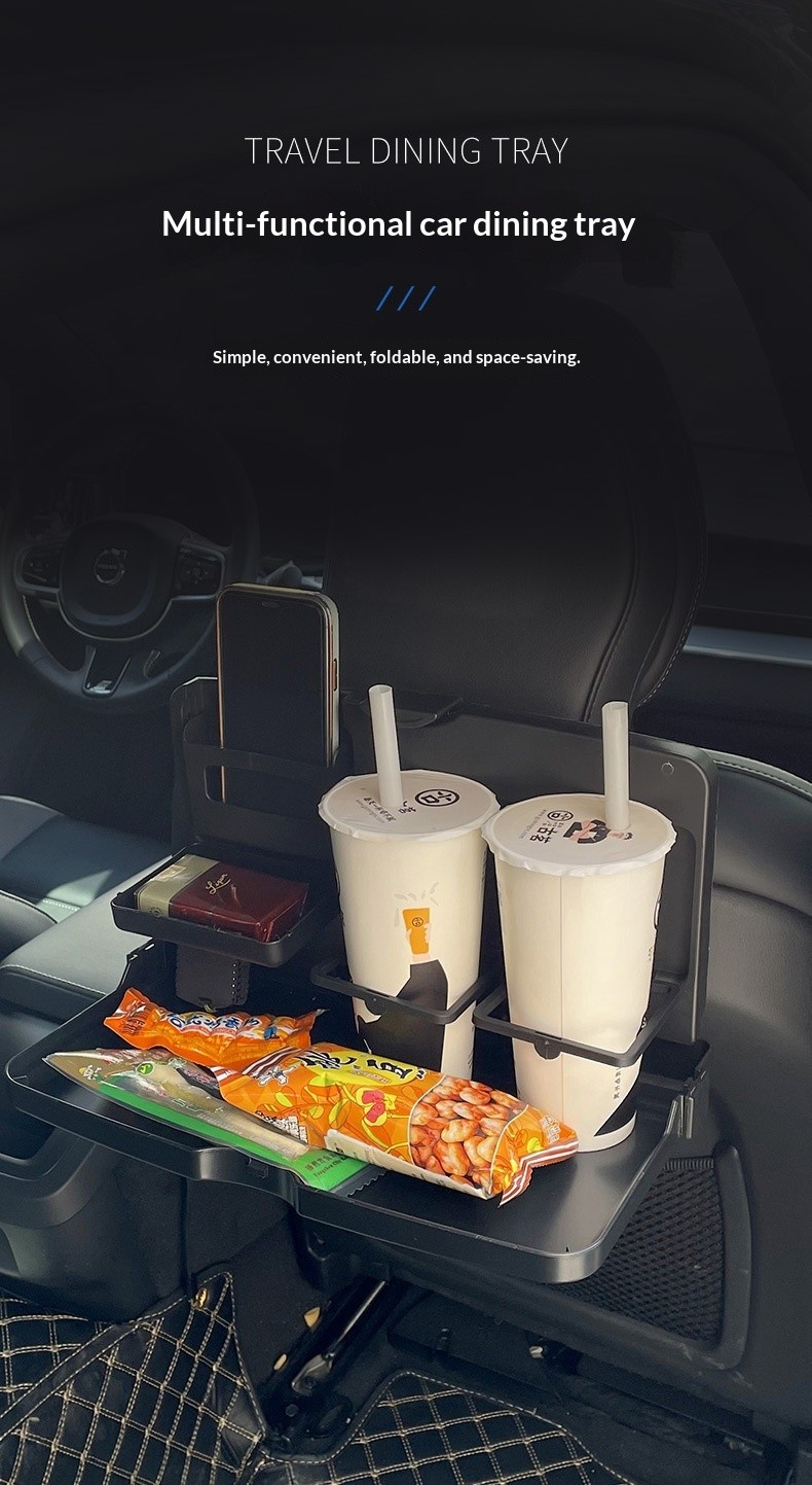 Folding Car Back Seat Tray Table Food Drink Cup Holder Storage ...