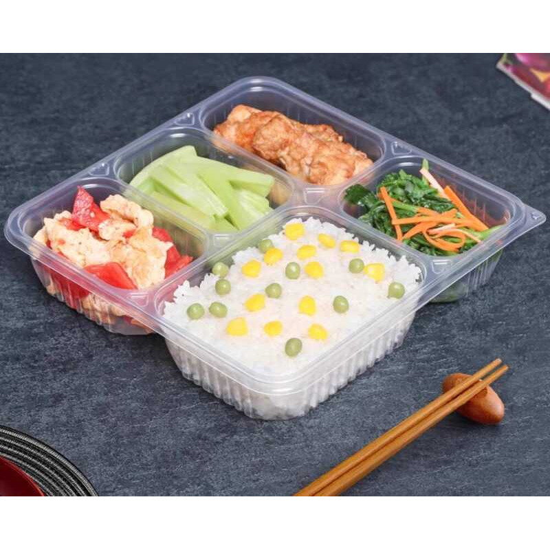Disposable Fast Food Takeaway Plastic Compartment Canteen Tableware ...