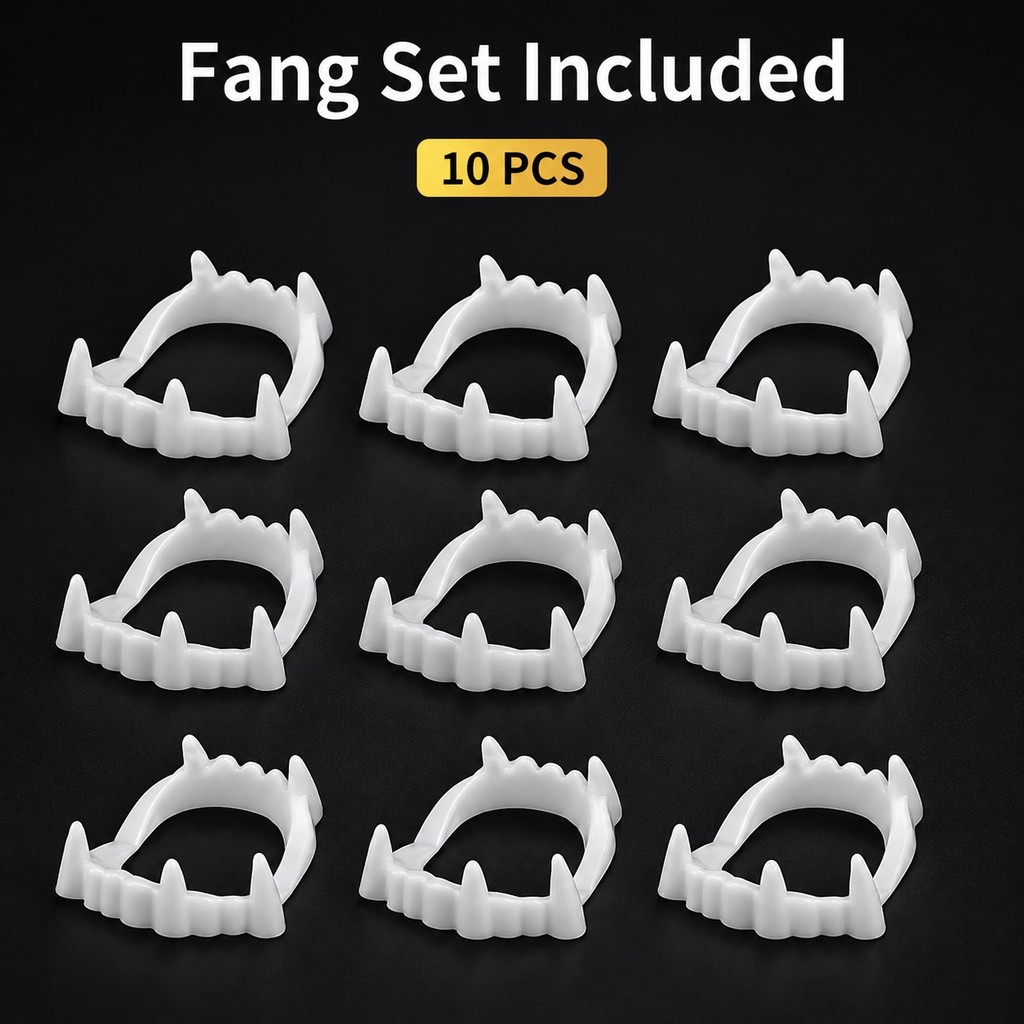 10PCS White Halloween Vampire Fangs Fake Teeth Mouth Prop for Party ...