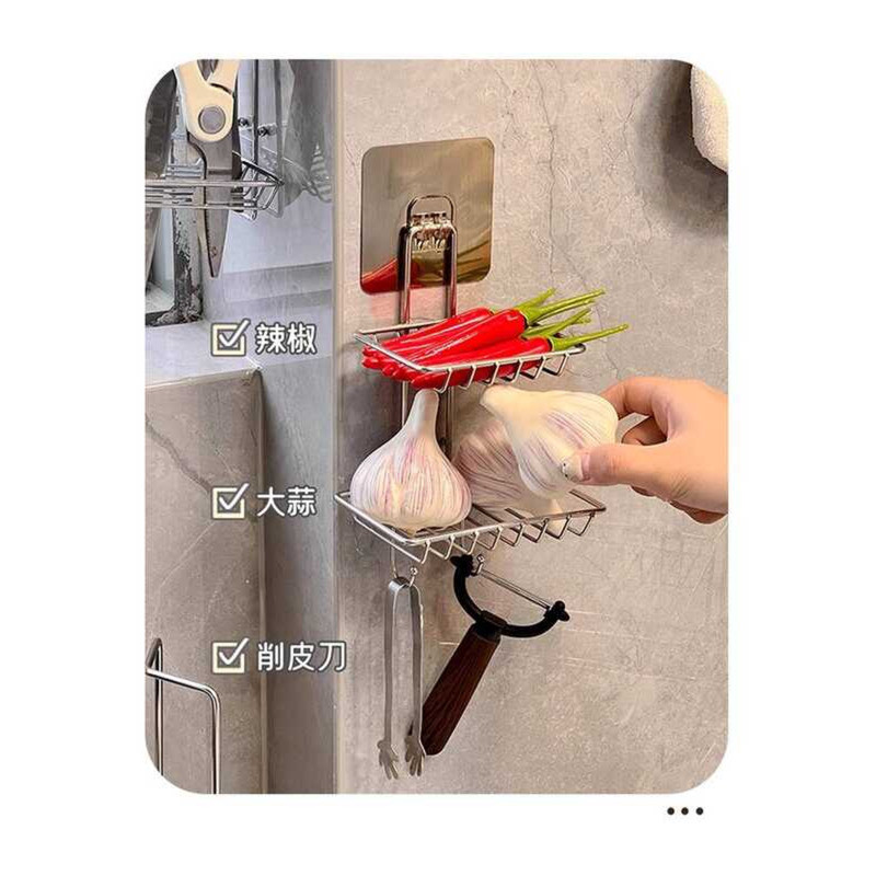 Knife Iron Art Kitchen Wall-Mounted Drainable Multi-Functional Garlic ...
