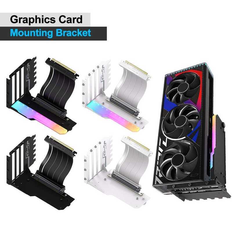 7 Vertical 2 GPU Mounting Bracket With 15Cm Pci-E 4.0 X16 Riser Cable ...