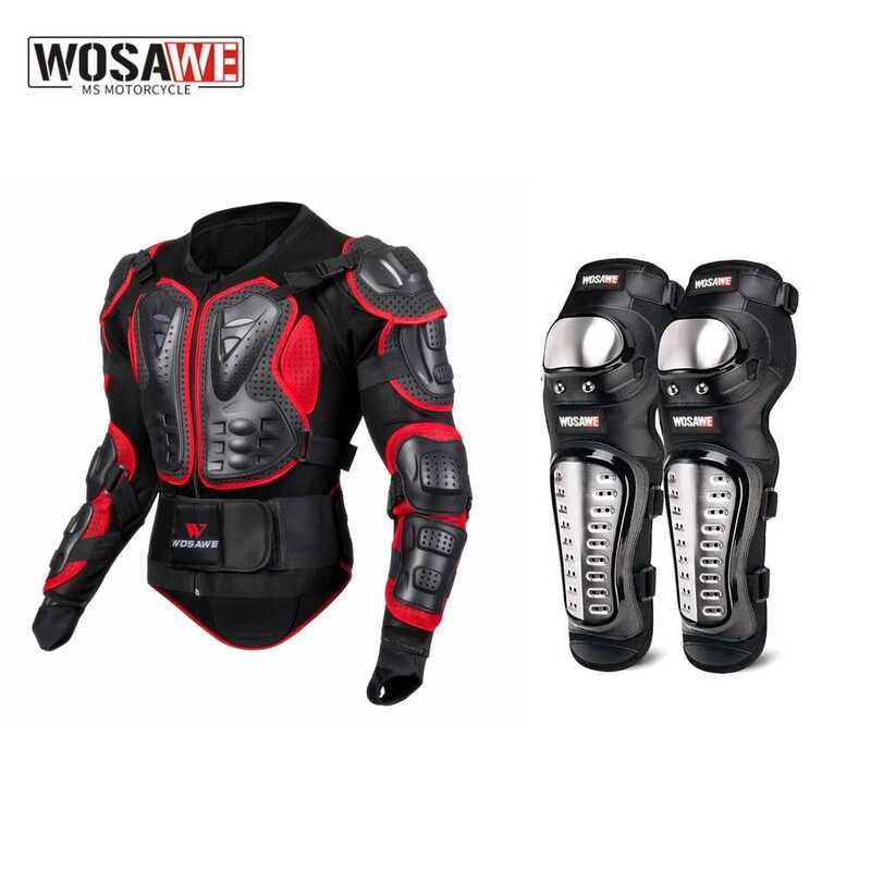 Men WOSAWE Full Motorcycle Armor Motocross Back Shoulder Chest Racing ...