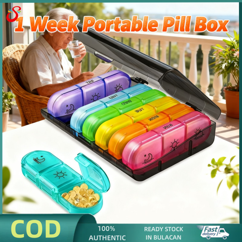 Portable Travel Pill Box 7 Days Organizer 21 Grids 3 Times One Day With ...
