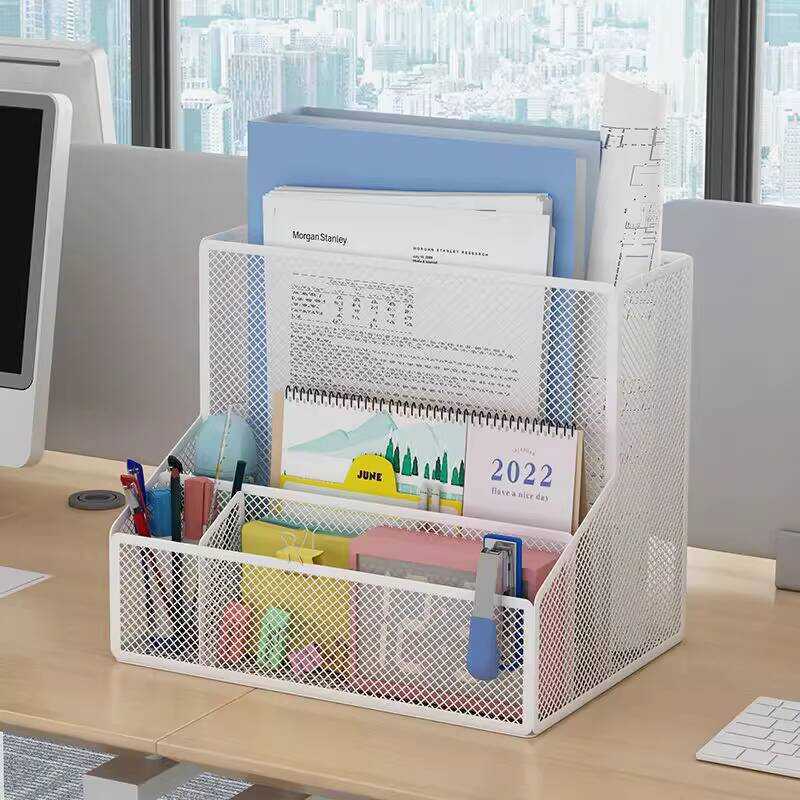 Metal Desk Iron Art Multi-layer Bookshelf Desktop Stand Frame File ...