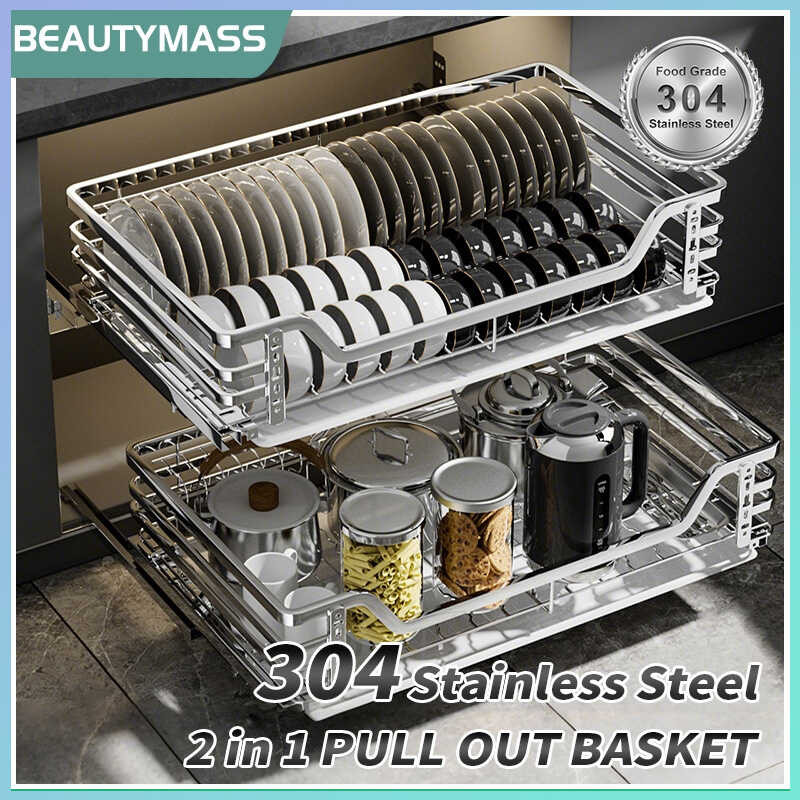 BTY 304 Snless Pull Out Dish Rack Pull Out Basket Tray Full Out Basket ...