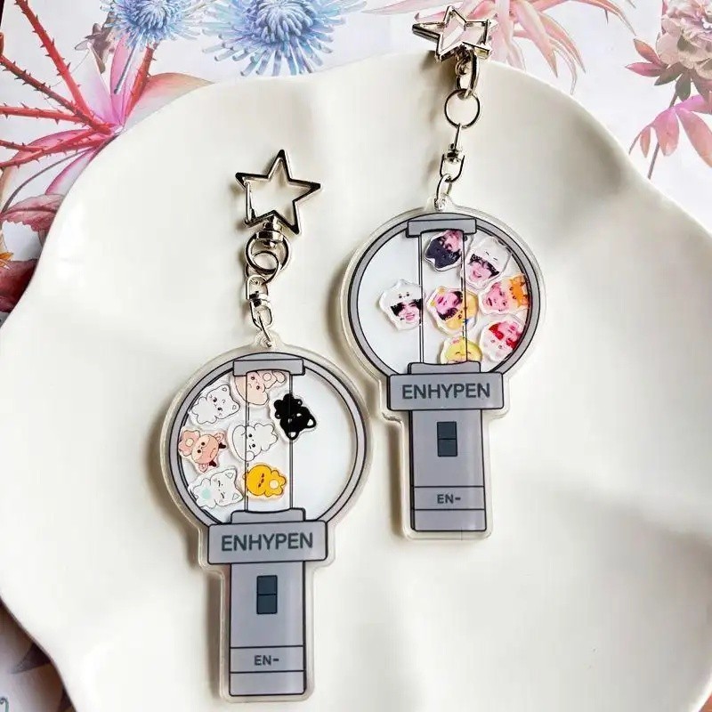 Kpop Enhypen Stray Kids Cortis SEVENTEEN TXT Keychain Lightstick Shaker ...