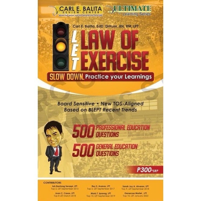 CBRC LET Reviewer Yellow Book 2024 Law of Exercise - 1,000 Questions ...