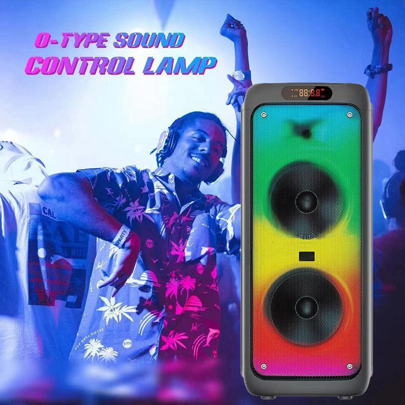 Bluetooth Speaker Dual 10 inch Flame LED light SPEAKER with Party ...