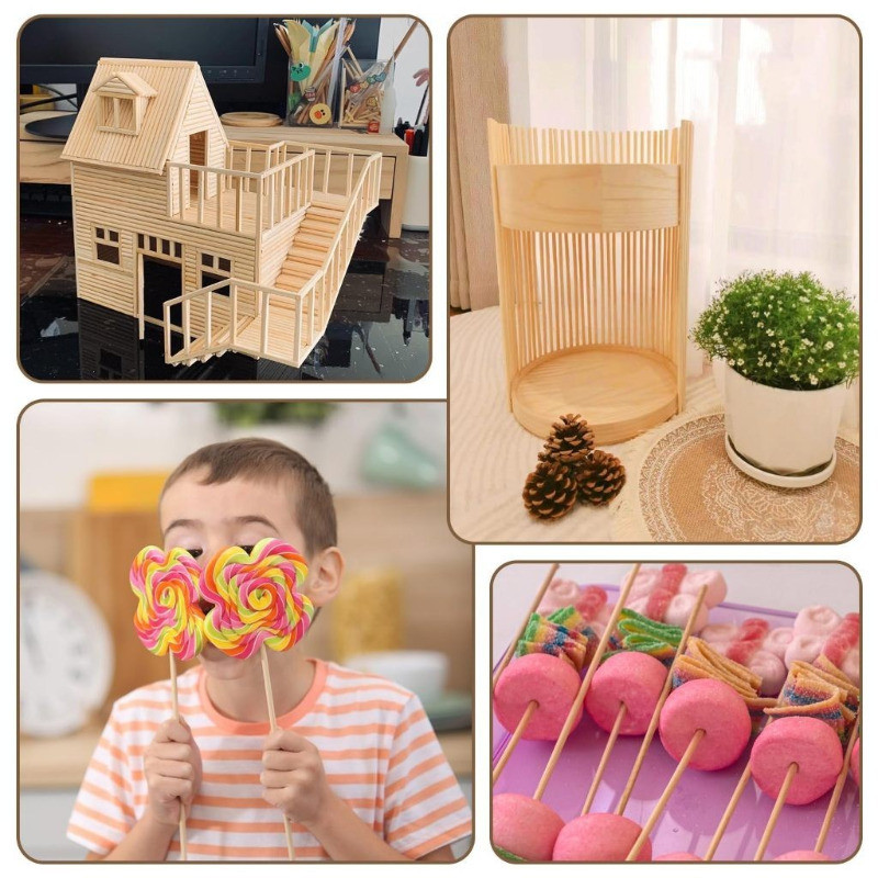 50PCS Bamboo Stick Round Cake Dowel Rod 5mm Dia Support Rod for Cake ...