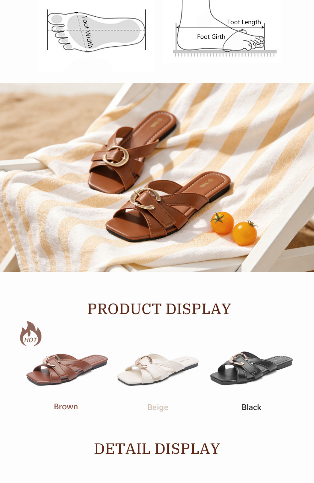 YOTO Classy Sandals For Women Square Toe Leather Strap Cross‑Strap ...