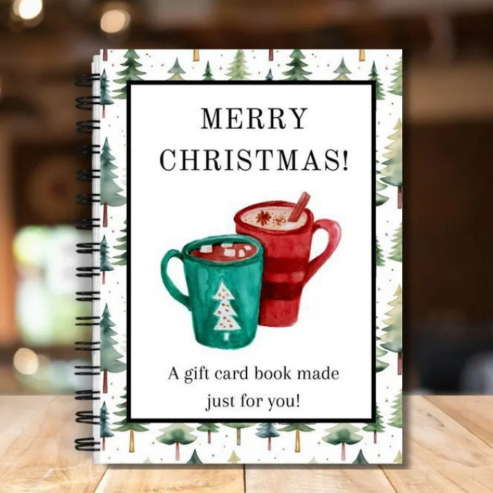 New Holographic Christmas Gift Card Booklet, Xmas Greeting Collectible ...