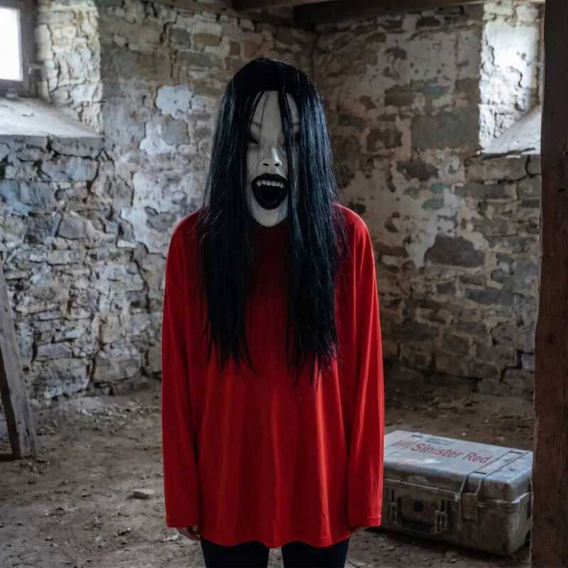 Latex Mask Scary Woman Masks Realistic Long Hair Party Cosplay Costume ...