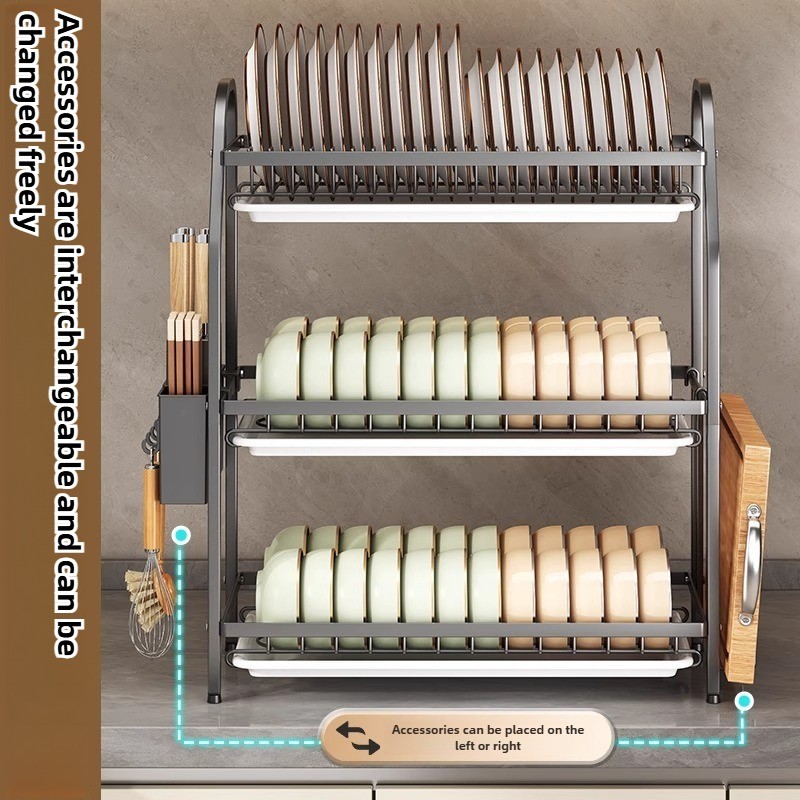 Stainless Steel Dish Rack Kitchen Storage Racks Rust-proof Drying with ...