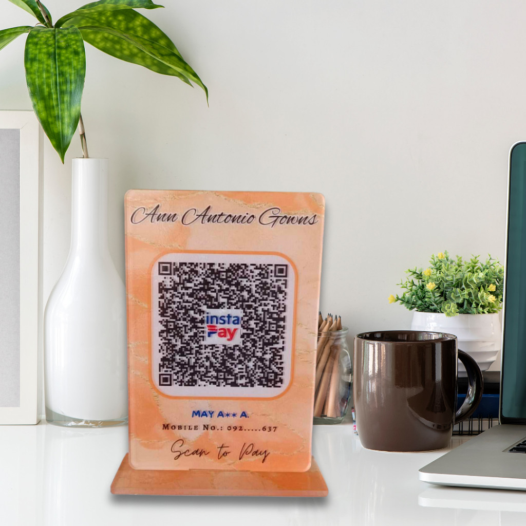 QR Code Stands- High Quality Acrylic QR Standees for Gcash, BDO, BPI ...