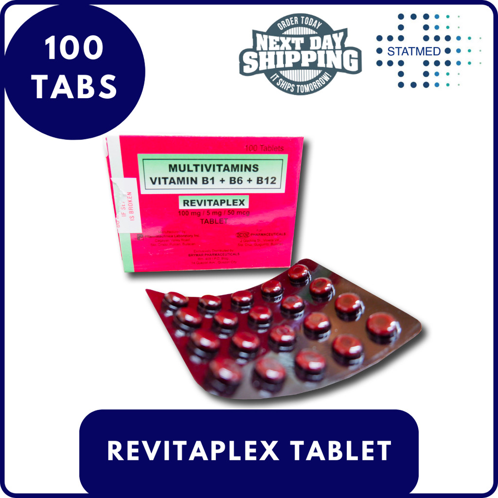 Revitaplex Vitamin B Complex B1 B6 B12 Tablet l 10, 50 & 100 Tabs ...