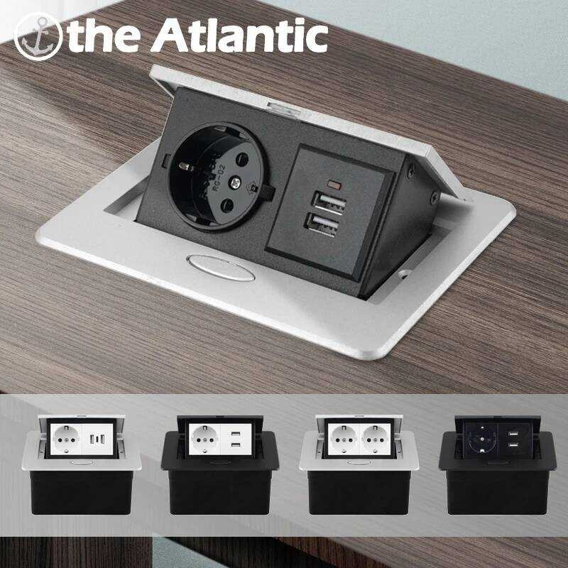 92 Table 2 Outlet EU Socket With USB Type C In The Counter Pop Up Desop ...