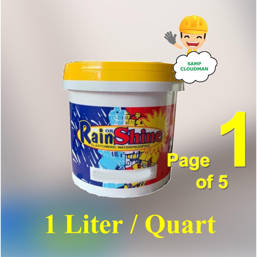 Rain or Shine Elastomeric Waterproofing Paint Quart/ 1 Liter Chart ...
