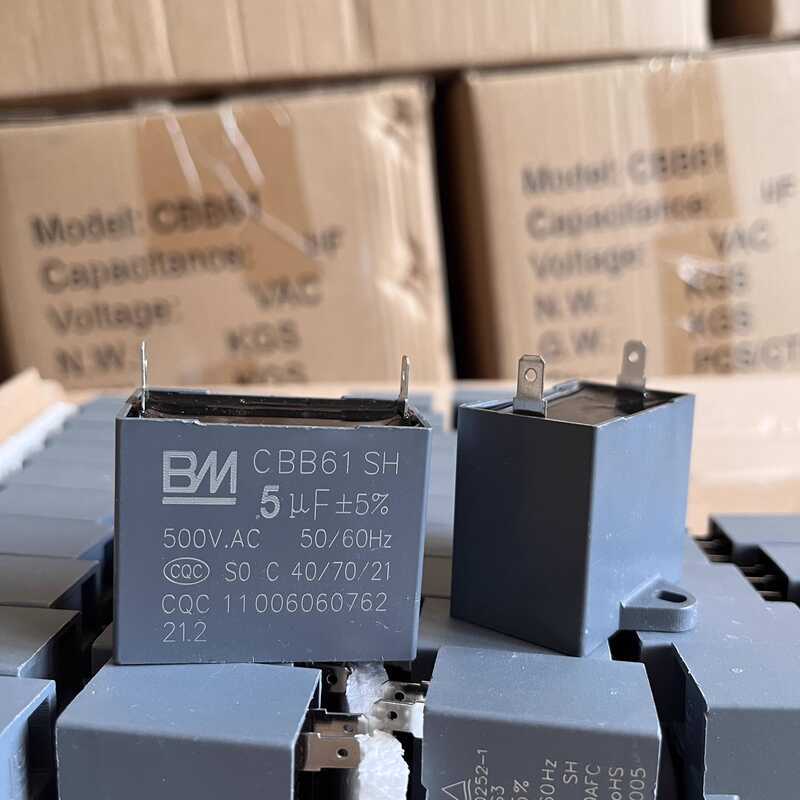 Condensatore avviamento motore CBB61 SH 5UF 6UF 500V.AC 500V 2 PIN ± 5