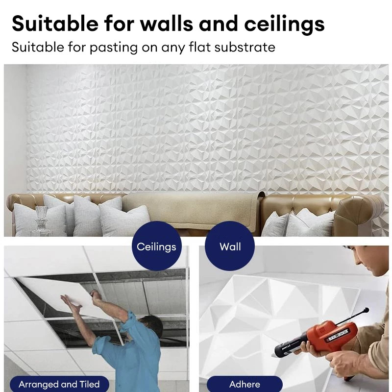 10 pcs 30×30cm Pvc Wall Panel 3D Wallpaper Wall Design Decor Home ...