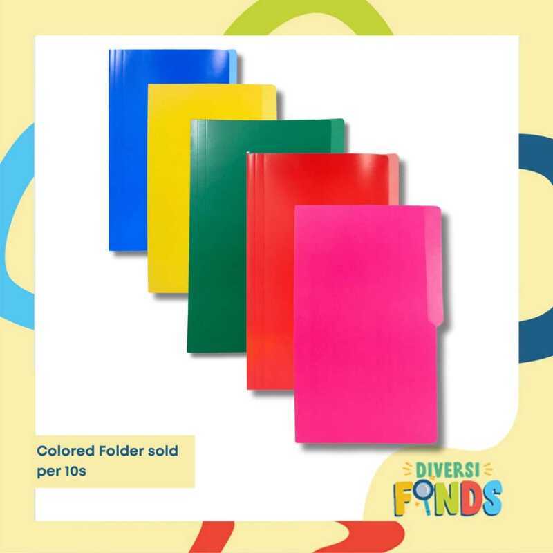 10 Pcs Colored Folder Short And Long Size - Assorted Colors A89 ...