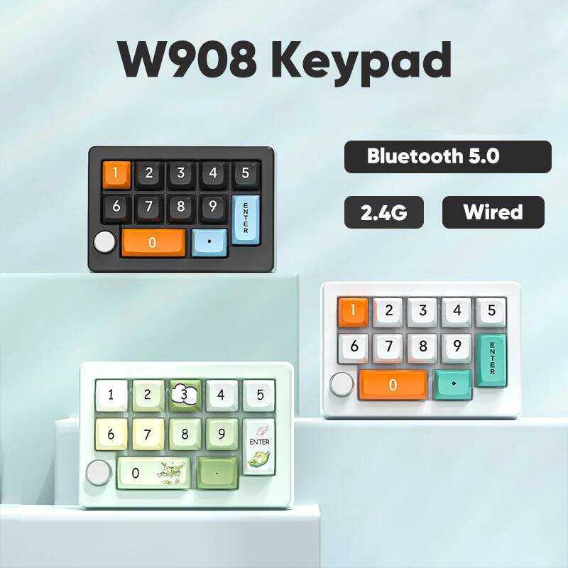W908 Tri-mode Gaming Mechanical Customized Keyboard Wireless Ro RGB ...