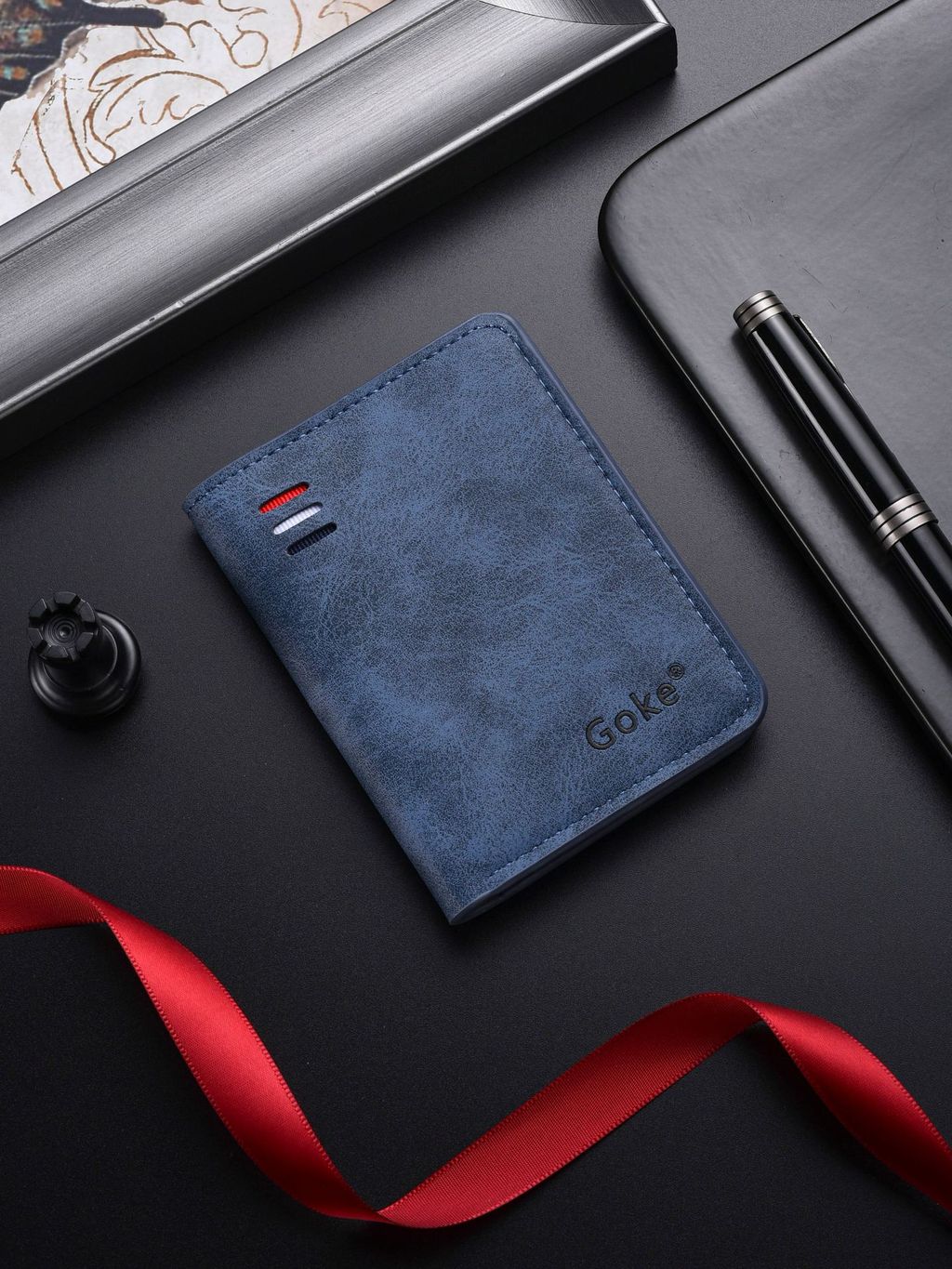 Ultra Thin PU Leather Men Card Holder Retro Business Wallet Multi Slots ...