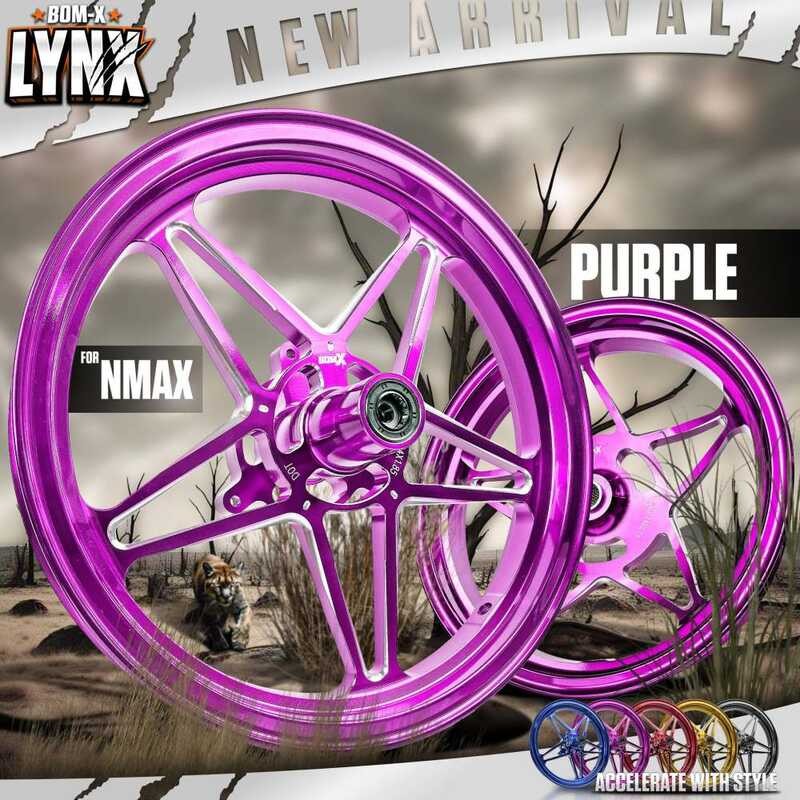 BOM RANGSIT Bom X Star LYNX 5 Spoke For Click/Mio/Nmax/Aerox CNC Mags ...