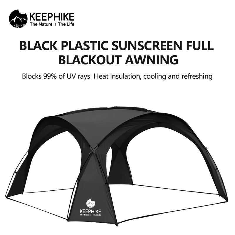 KEEPHIKE Black Glue Silver Canopy Tent Outdoor Large Picnic Table And ...