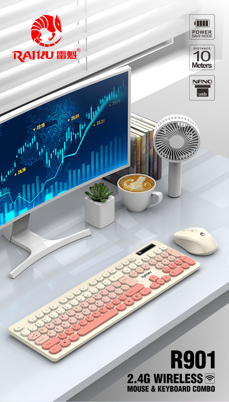 Raiku R901 Wireless Keyboard & Mouse Set - 2.4G Reliable Connection ...