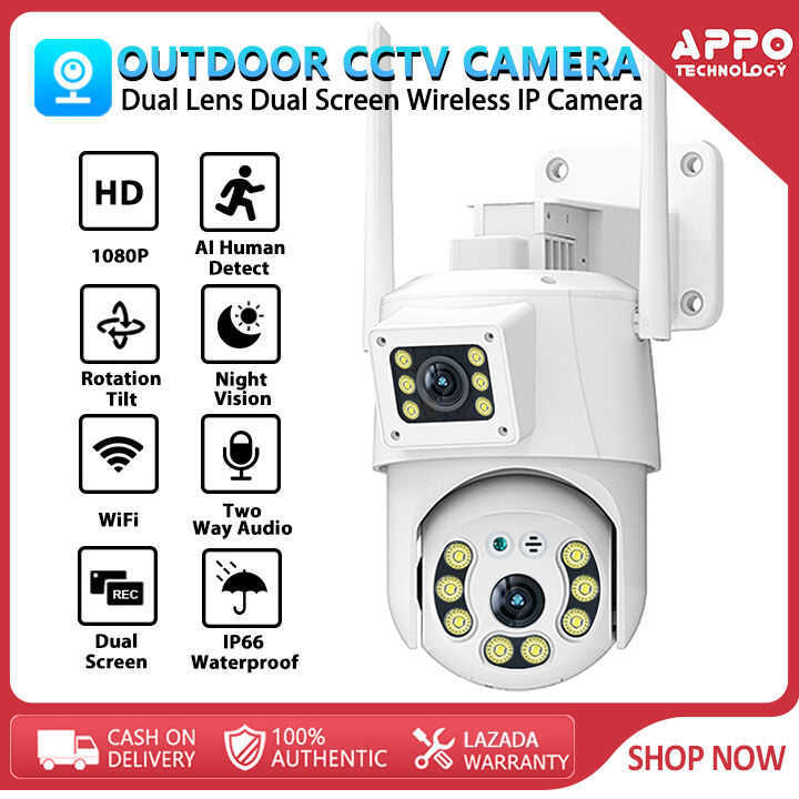 V380 PRO Q8 PLUS Dual Lens CCTV Camera Outdoor Waterproof HD 1080P ...