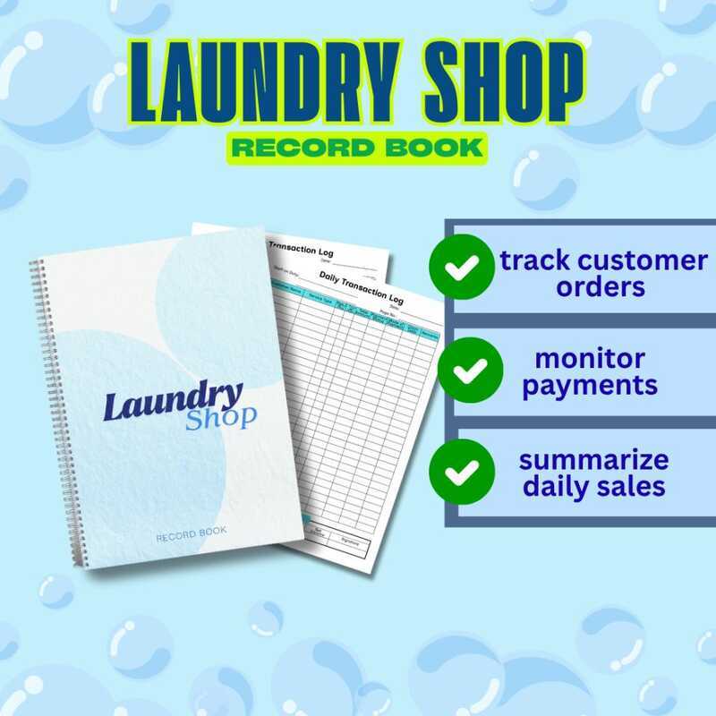 Record Laundry Shop Book – Daily Transaction, Customer Order & Income ...
