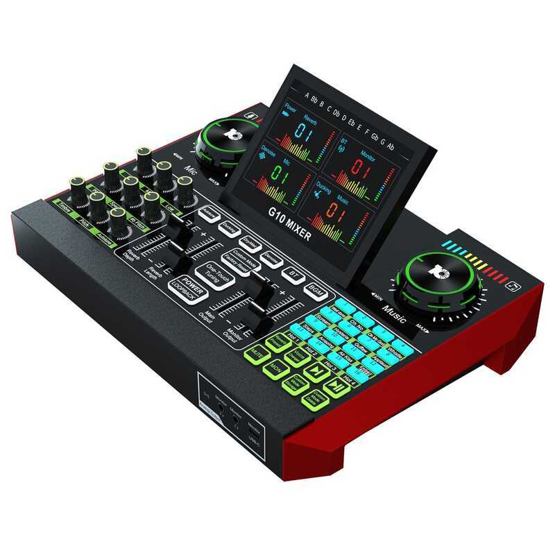 Audio Interface USB Podcast Equipment Bundle Mixer & Vocal Effects,G10 ...