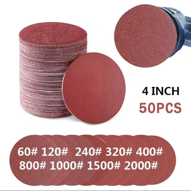 Sanding Disc 4'' 50Pcs Grinding Sand 40-2000 Grit Self-Adhesive ...
