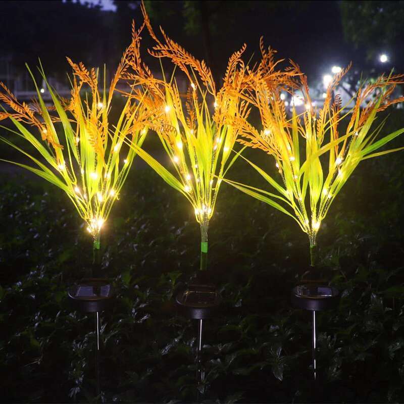 Solar Outdoor Light Jellyfish Colorful Fiber Optic Reed Wheat Spike ...