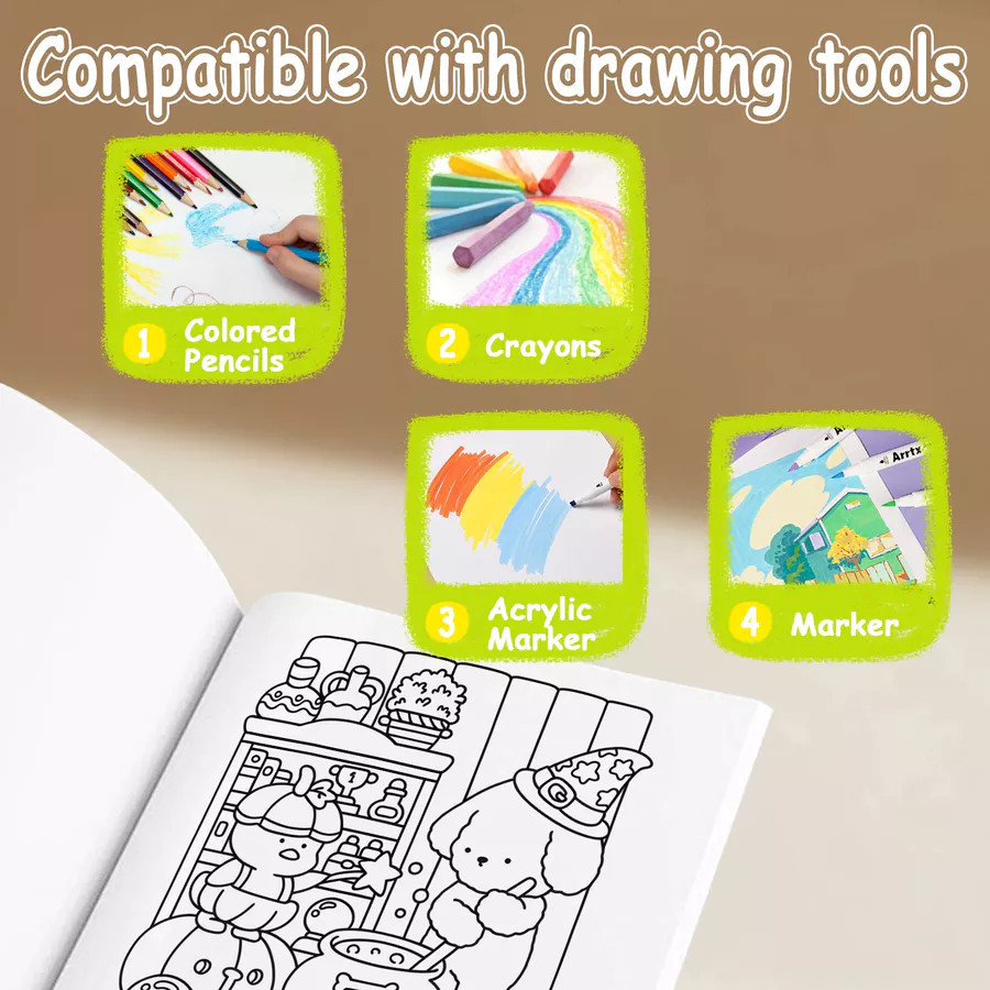 Cute Animal Coloring Book for Kids Early Learning Drawing Activity ...