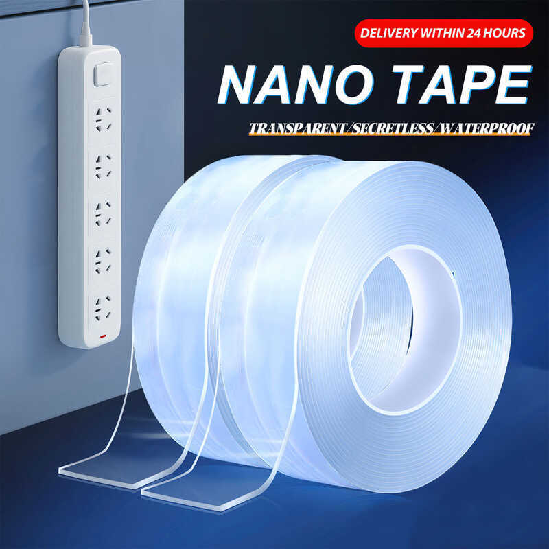 Double Sided Heavy Duty 1/3/5M Traceless Nano Tape Extra Strong Sticky ...