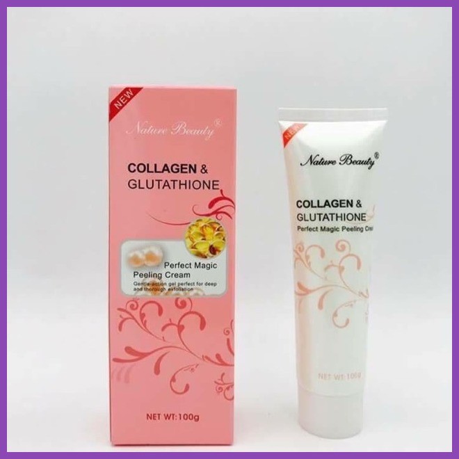 ▤ ◐ (SET OF 1)(SET POF 2)NATURE BEAUTY Collagen & Glutathione perfect magic peeling cream 100g