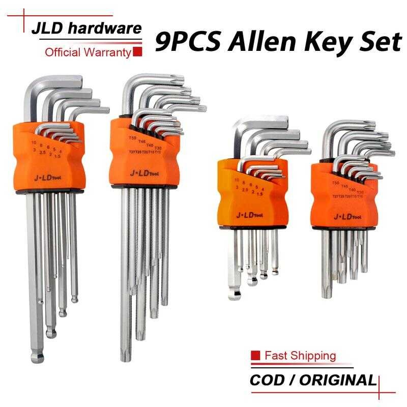 J.Ld TOOL Allen Wrench Tool 9Pcs Extralong Hex Key Set SLIVER C66 ...