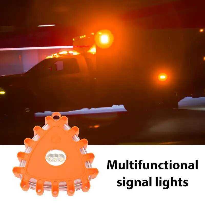 A Flare Battery Powered LED Safety Flares Sturdy Triangle Warning ...