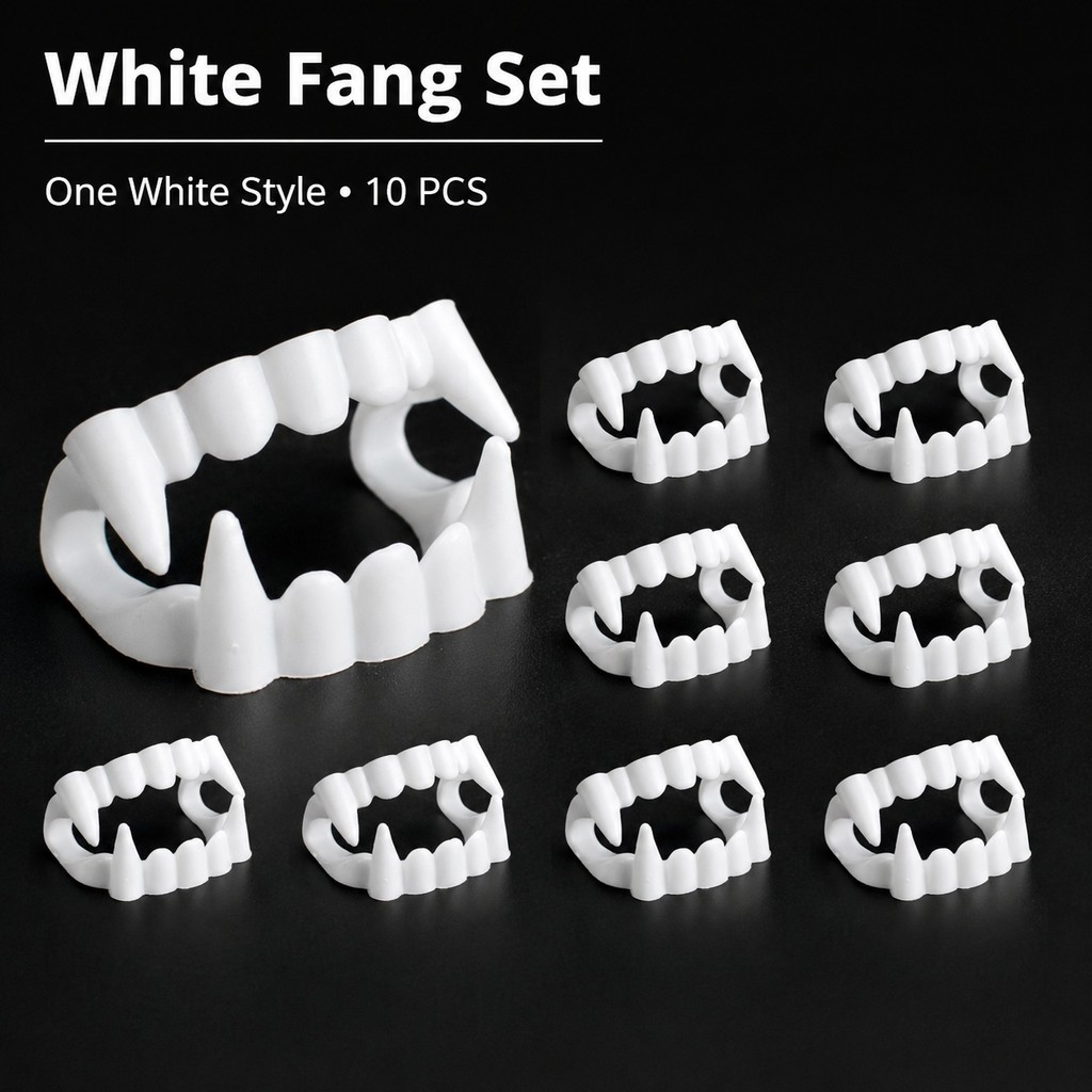 10PCS White Halloween Vampire Fangs Fake Teeth Mouth Prop for Party ...