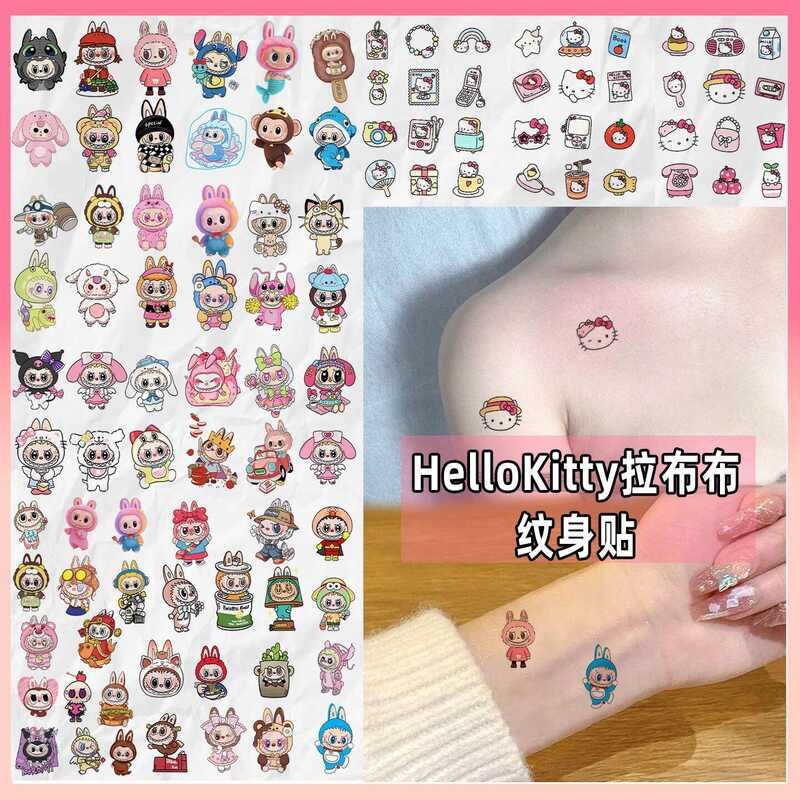 Finger Tattoo Stickers Cartoon Cute Labubu Small Patterns Ins Student ...