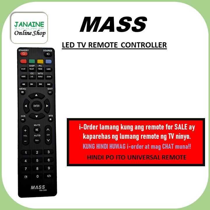 MASS Non-Smart LED TV REMOTE CONTROLLER 32D | Shopee Philippines