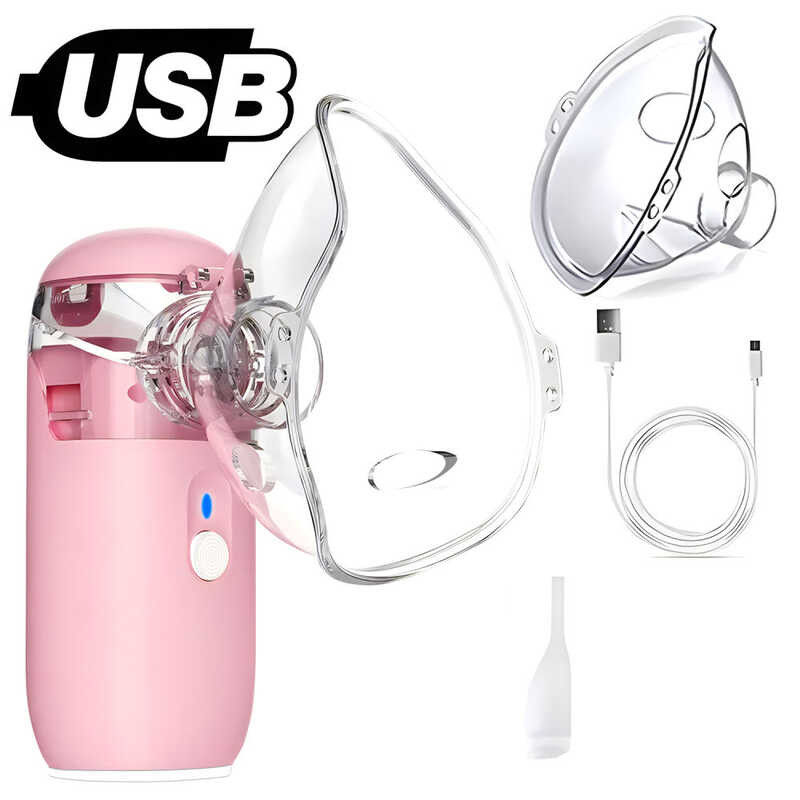 Rechargeable Nebulizer Portable Mini Pink Silent Handheld Inhaler ...
