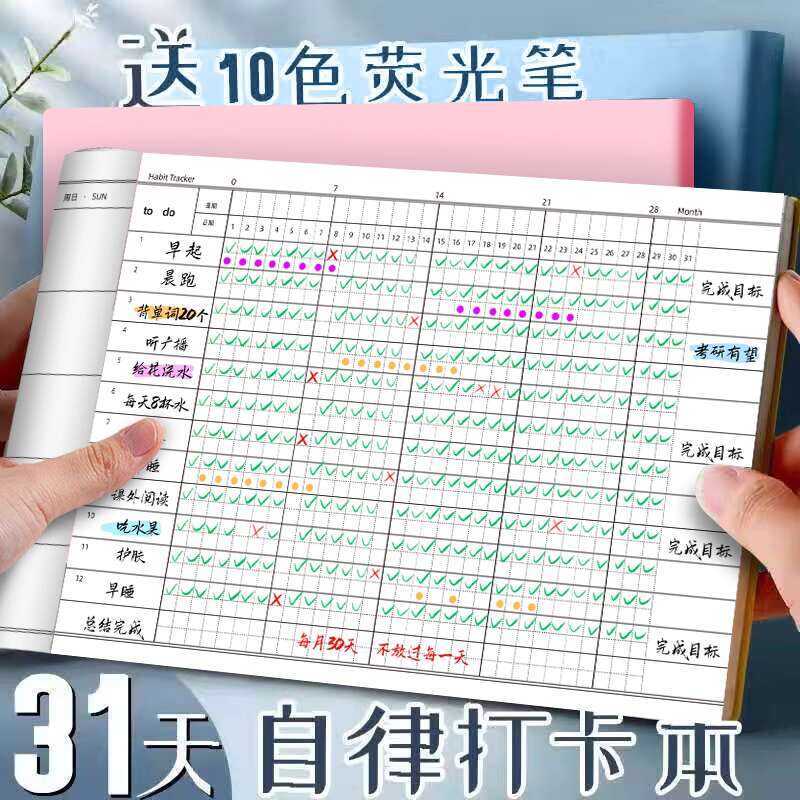 ☀ Check-in Study Plan Sheet Good Habit Formation Task Time Management ...
