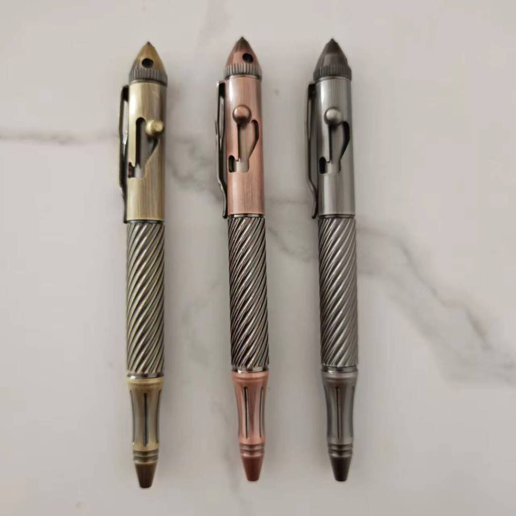 Rope Pattern Vintage Solid Brass Pen Gun Bolt Action Durable Heavy Duty ...