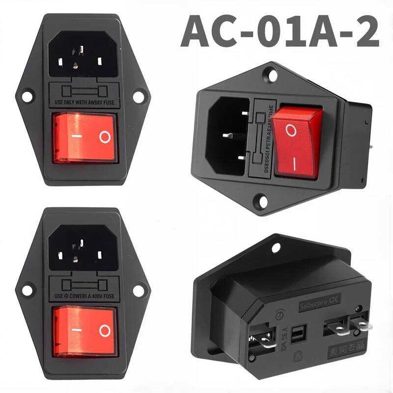 Ac-01A-2 2 92 Electrical AC Power Socket Rocker Switch Brass 10A 250V ...