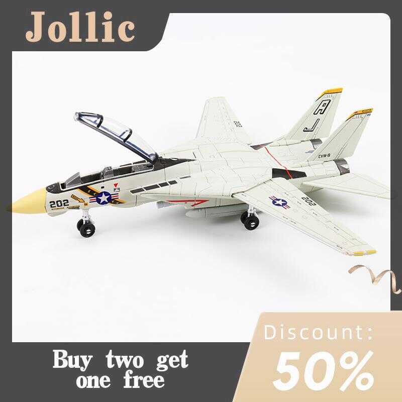 Jollic 1:72 Scale F-14 Tom Fighter Jet Model - White Black ABS Plastic ...