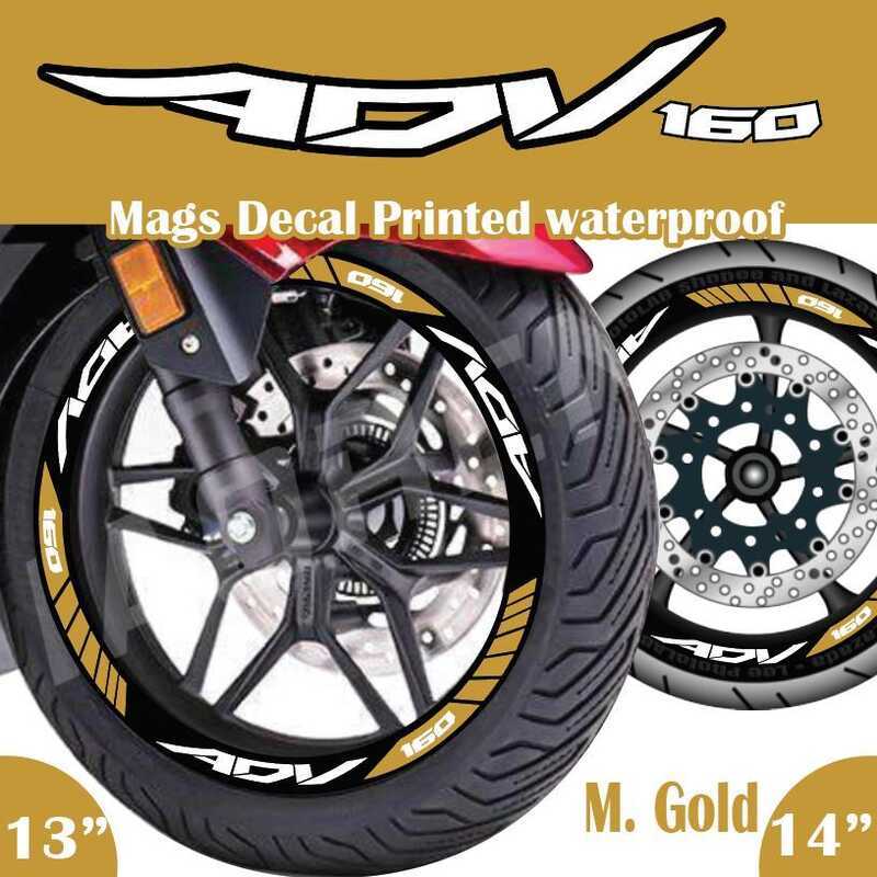 ADV 160 Mags Printed Decal Sticker Waterproof Front And Back Rim SET ...